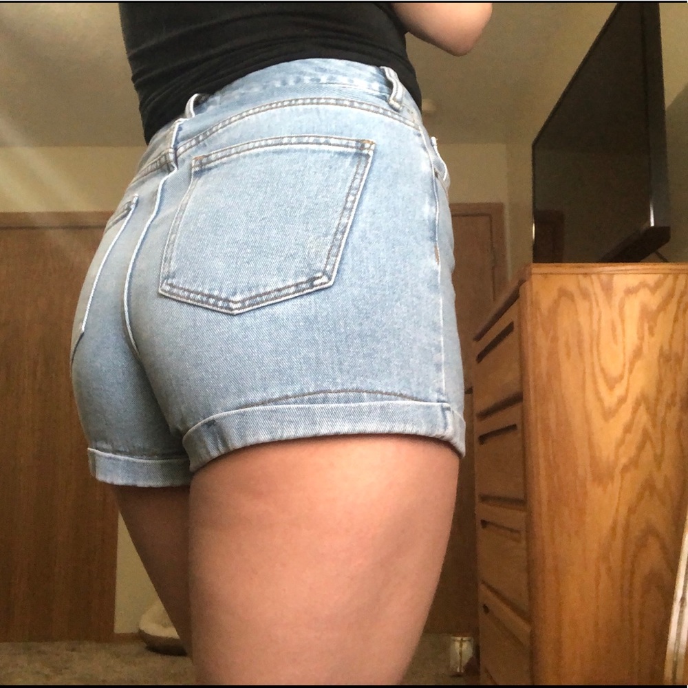 High waisted mom  jean shorts